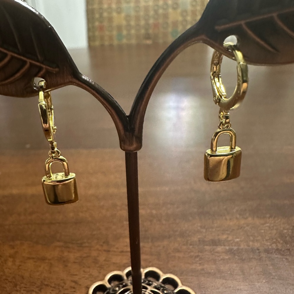 🧡Gold Padlock Hoop Earrings🧡